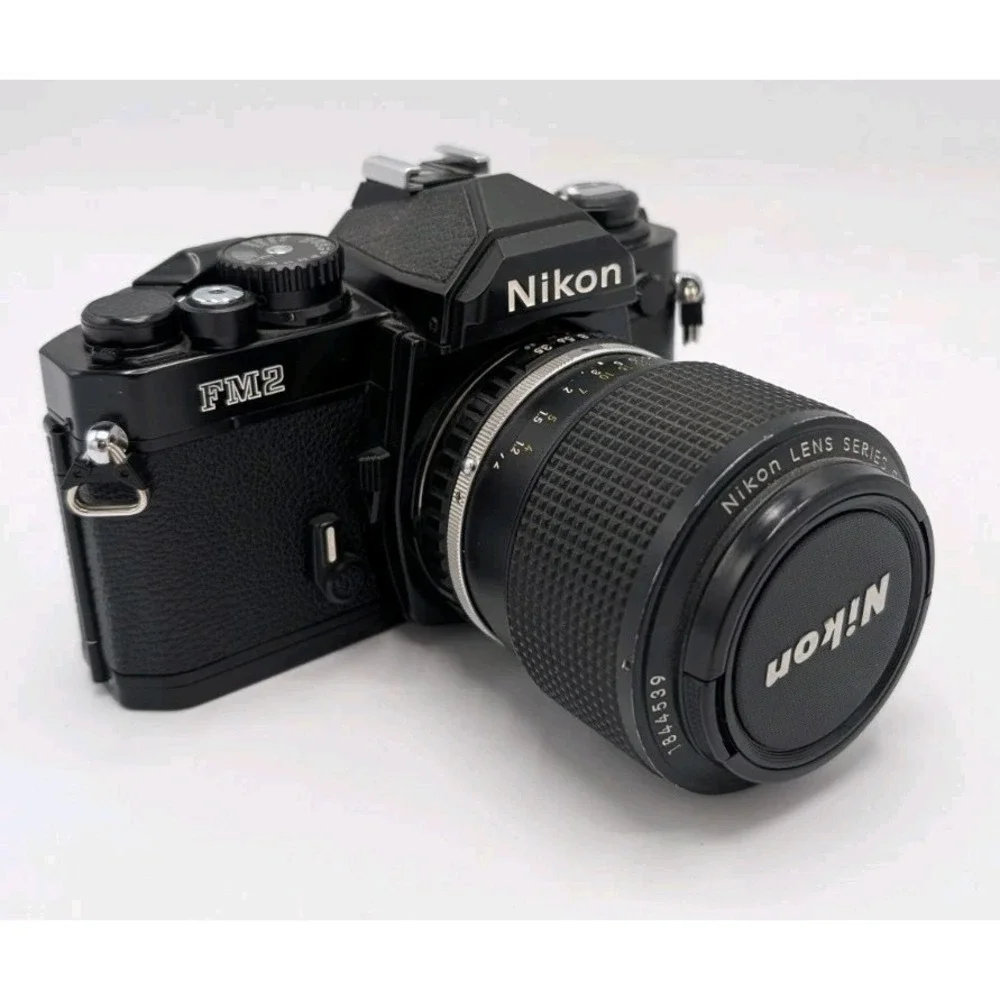 Nikon FM2 FM2N Black SLR Film Camera + Nikon Lens Series E 36-72mm